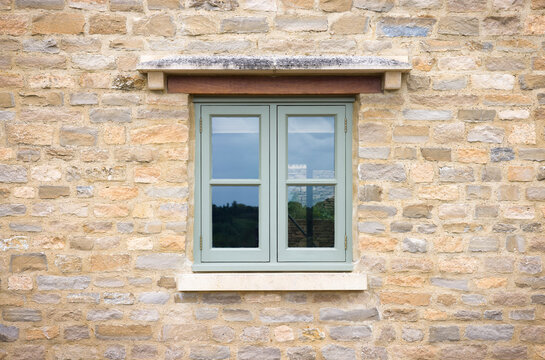 Wooden window on a cottage, UK