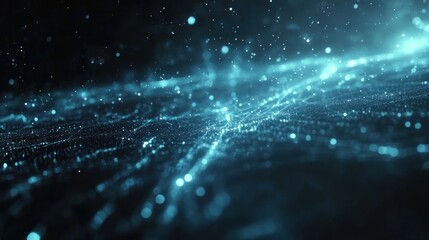 Obraz premium Abstract digital network of glowing particles.