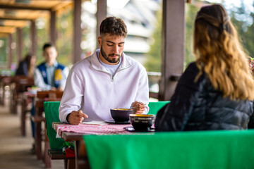 Spring lunch date in the mountains