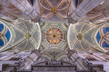 Pavia - The cupola and ceiling of  Crtosa di Pavia by Pietro Sorri and Alessandro Casolani (1599).