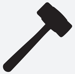 hammer icon silhouette vector art illustration, hammer on white background