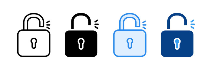 Unlocked Icon Set Multiple Style Collection