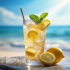 Cold Drink with Ocean View