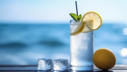 Cold Drink with Ocean View