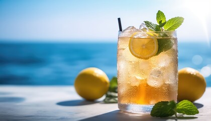 Cold Drink with Ocean View