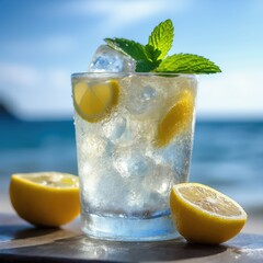 Cold Drink with Ocean View