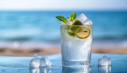 Cold Drink with Ocean View