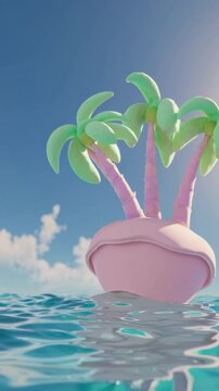 Palmier flottant en mer