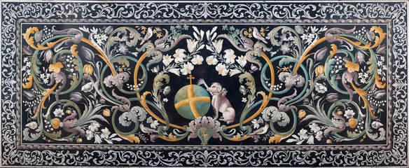 Fototapete PERUGIA, ITALY - MAY 15, 2024: The stone baroque mosaic (pietra dura) on the side altar (palioto) in the church Chiesa di San Domenico © Renáta Sedmáková