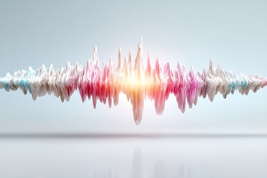Colorful abstract sound wave on minimalist background illustration