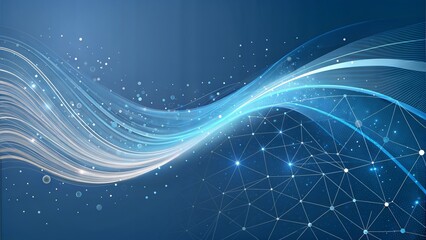 Holographic Data Flow - Abstract Tech Background with Copy Space