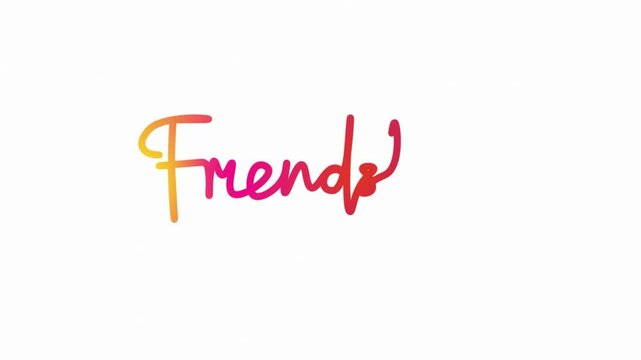 Hand drawn calligraphy monoline vintage text Friendship on background. Calligraphy lettering animation for Day, video Full HD,  international friendship best friends day one line continuous art       