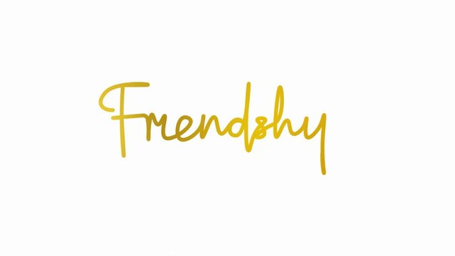 Hand drawn calligraphy monoline vintage text Friendship on background. Calligraphy lettering animation for Day, video Full HD,  international friendship best friends day one line continuous art       