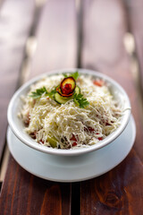 egetarian meal with grated cheese topping