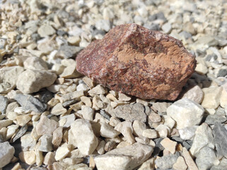 Geology. Granite mineral on a natural background. Mineralogy. Science. Scientific research