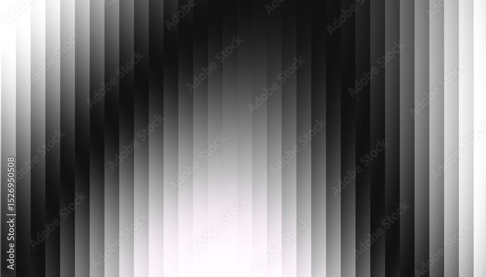 Poster Fractal Glass Gradient Texture. Reed vertical lines patterned glass, overlay with transparent background. Universal monochrome black background stylish gradient
