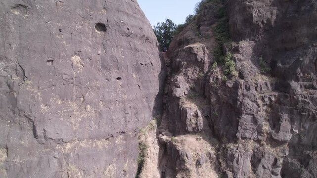 Drone view of the thrilling Dhak Bahiri trek! Steep cliffs, dense forests & the iconic Bahiri cave&mdash;this is one of Maharashtra&rsquo;s most daring treks. 🏞️🧗&zwj;♂️ #DhakBahiri #DroneTrek #Sahyadris