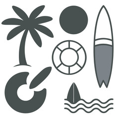 Summer Vacation Beach Elements Vector Art