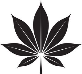 Elegant Black and White Silhouette of a Leaf