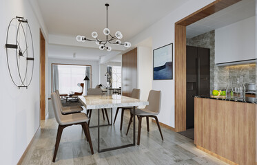 3d render modern living room