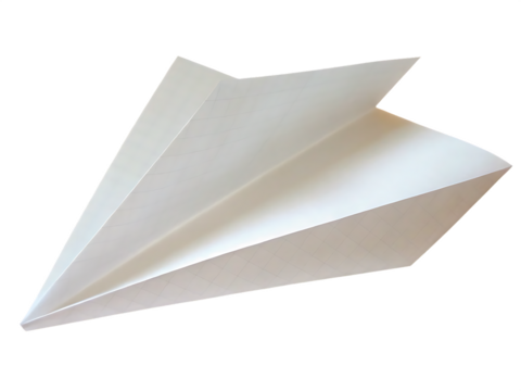 White paper flying isolated on transparent background.PNG