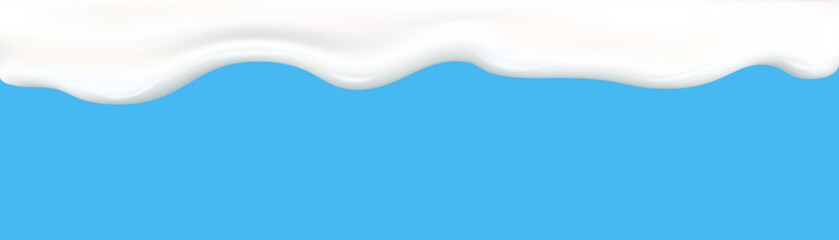 Yogurt wave realistic 3d texture, dripping cream.