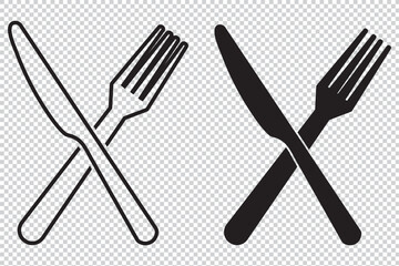 Fork, knife, plate. Menu symbol. Restaurant icon. Food, plate, fork, knife, cutlery icon set. Vector EPS 10