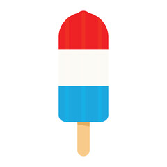 Red White and Blue Popsicle Vector – Colorful Summer Frozen Dessert Illustration