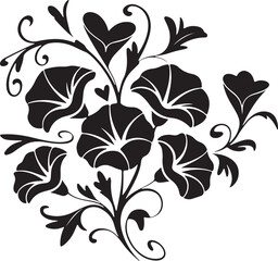 Ornate Black and White Flower Design