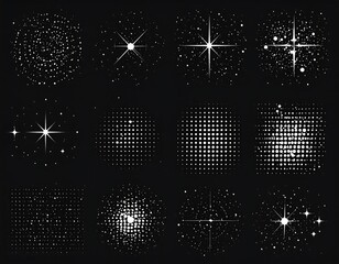 Glowing graphic elements on black background