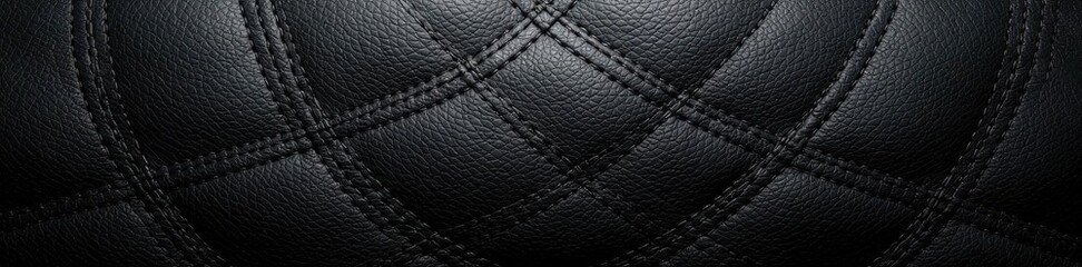 Smooth black leather, fine grain, uniform sheen, leather background, leather background texture