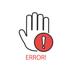 Attention caution sign icon, red exclamation mark icon circle. Error. Danger.