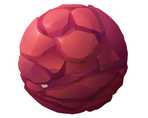 Red Fractured Planet or Asteroid