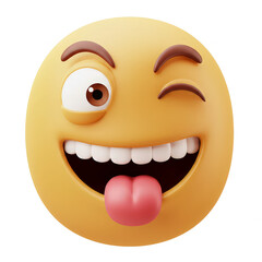 Fototapeta premium Funny winking emoji illustration