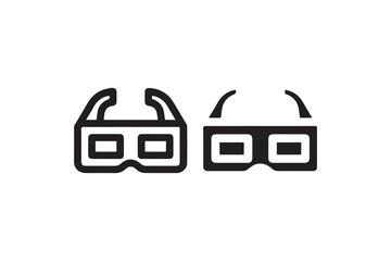 Obraz premium Flat design of 3d glasses icons set in black and white.