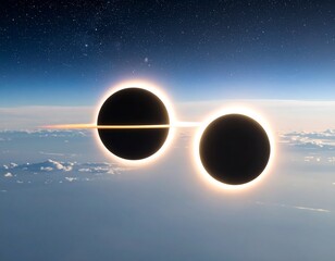 Two suns eclipsing view from space