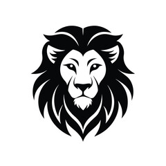 A lion's head silhouette vector.