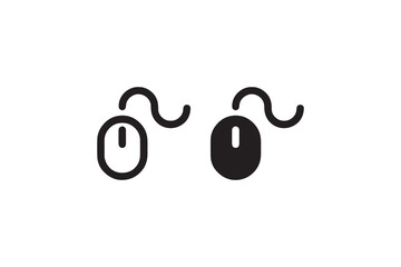Dual minimalist computer mouse icons on white background.