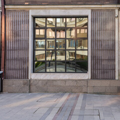 Square Window Wall at Modern Building in Vidin Bulgaria
