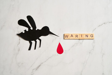Stop Mosquito bite symbol for Zika, Dengue, Malaria prevention campaign