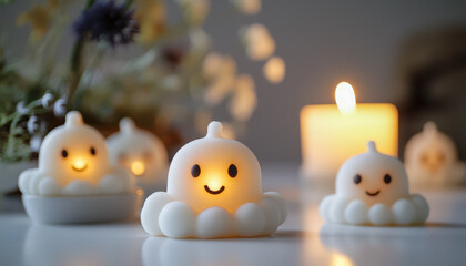 Cute cloud-shaped led night lights with smiling faces creating a cozy and warm atmosphere