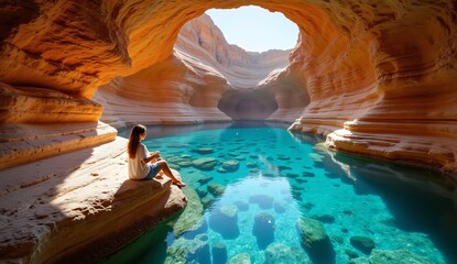 waterfall in the cave