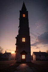 church at sunset