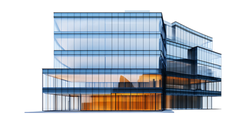 Modern Architectural Design: Glass Facade Building Rendering
