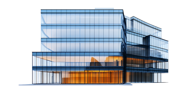 Modern Architectural Design: Glass Facade Building Rendering