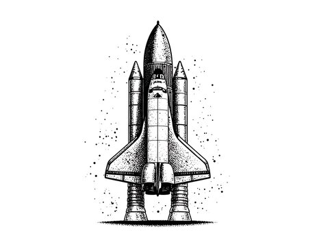 Space Shuttle Launch Illustration - Powered by Adobe
