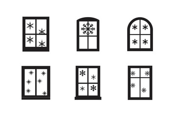 frosted window pattern silhouette vector art