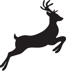 Black, deer silhouette vector illustration