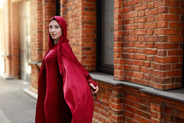 elegant beautiful muslim woman in traditional dress