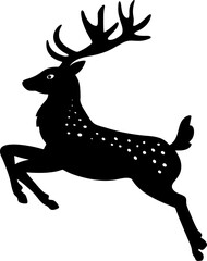 Deer Running And Jumping Illustration, vactor